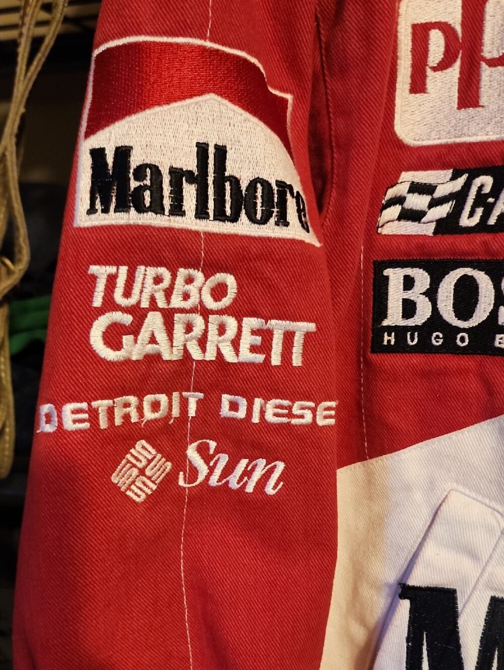 VINTAGE Marlboro Red and White Racing Team Jacket Size  MEDIUM - Picture 4 of 12